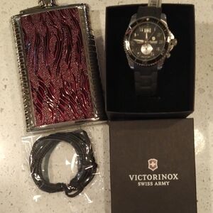 Victorinox Black and Silver Watch